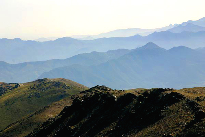 View of Malaga Mountains from Sierra Nevada